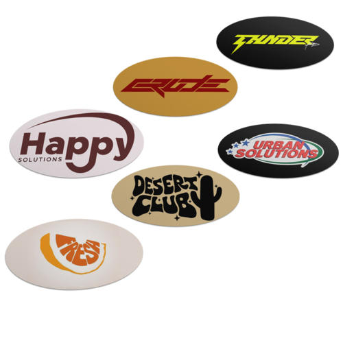 Custom bumper stickers oval 2x2 custom printed as low as 0 14